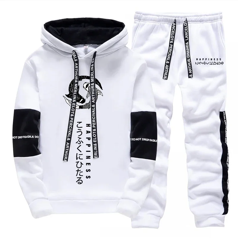 

Hot Sales Mens Tracksuit Print Casual Single Piece Sweatshirts Sweatpants Home Hoodie Pants Sports Jogging Korean Mens Clothing