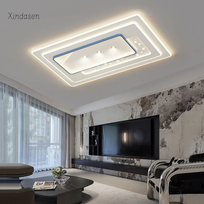 Nordic Modern Led Ceiling Light Rectangle Chandelier Living Room Dining Kitchen Bedroom Ceiling Lamp Square люстра потолочная