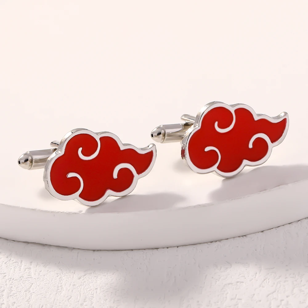 New in Cloud Cufflinks for Men red Color Sleeve Button Modern mens Metal Cuff Links Wholesale Gemelos