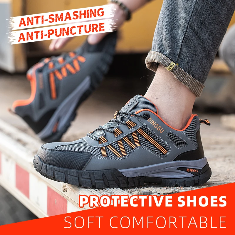 Comfy Breathable Woven Knit with Shock Absorption and Non-Slip Sole Puncture-resistant Kevlar Soft Sole