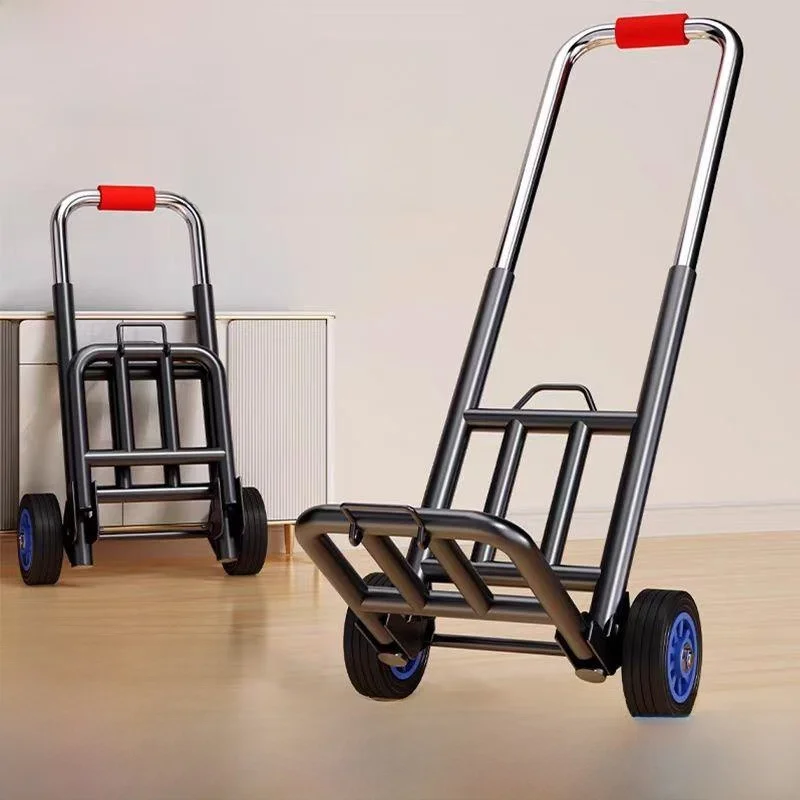 ポータブル水汲みカート家庭用品荷物箱積み重ね可能な手引きミニカートショッピングバスケットステンレス鋼フレーム