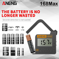 AA/AAA/1.5V/9V/C/D 168Max Digital Battery Universal Tester Digital 3.7V Lithium Battery CR2032/LR44 Button Battery Testing Tools
