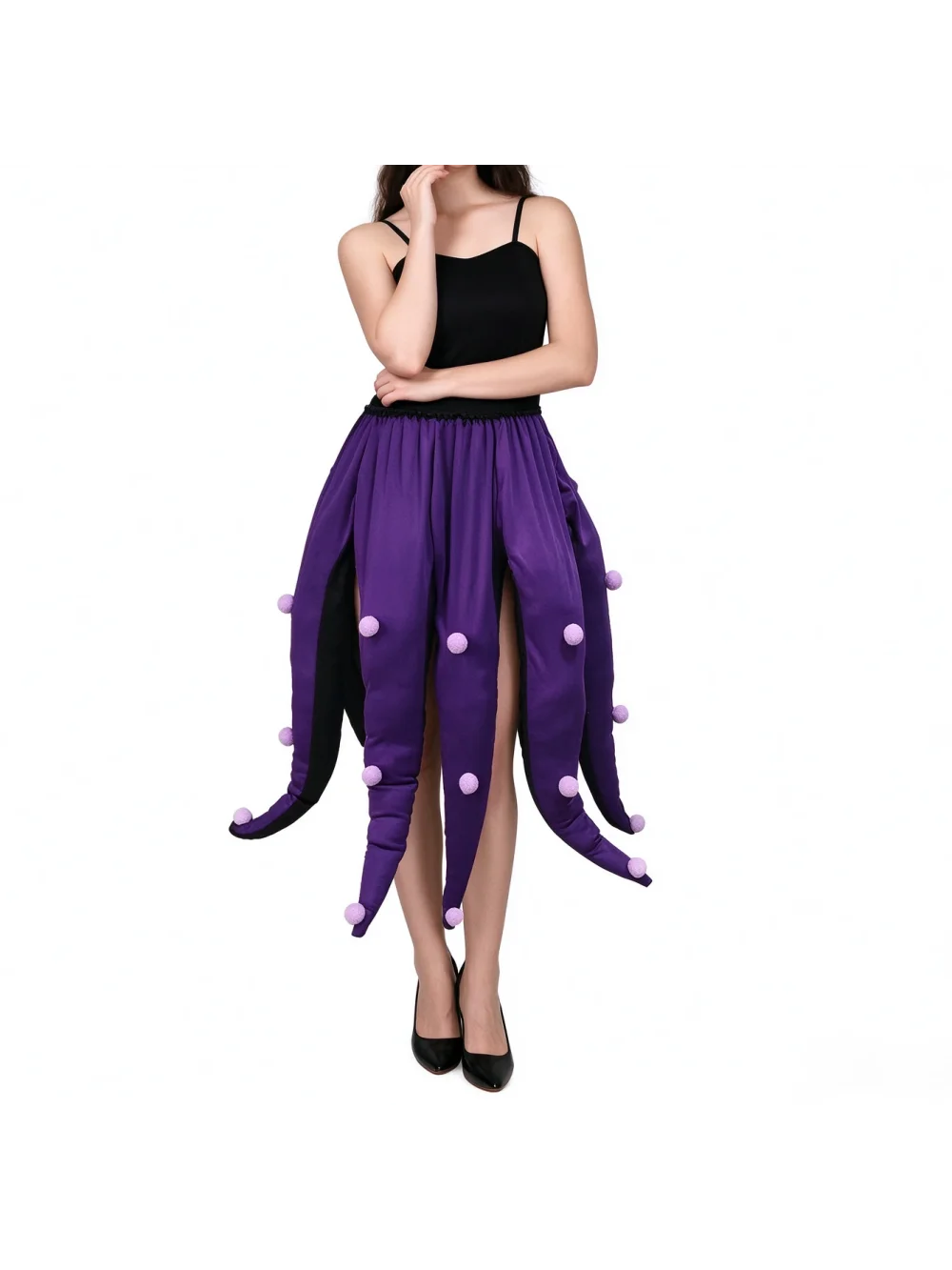 New Halloween purple octopus tentacle skirt with fur ball decoration for marine creatures cosplay party performance trend niche