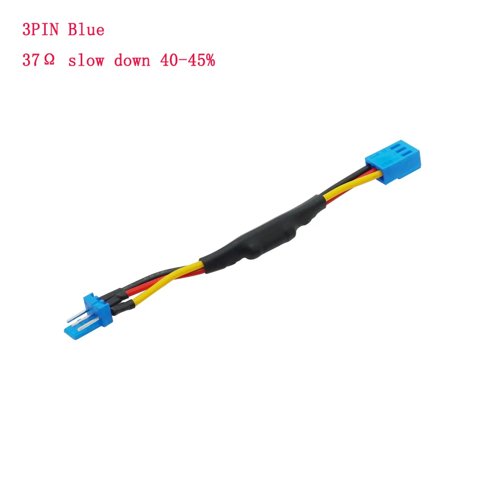 3/4Pin PC Case Fan RPM Speed Reduction Connector Resistor Cable Fan Silent Mode Connector CPU Fan Speed Resistor Slow Down Cable