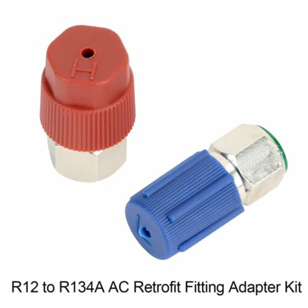 With Valves Onversion Adapter Set Strong Seal 3.7*2*2cm /1.5*0.8*0.8in Easy To Install Metal Retrofit AC System