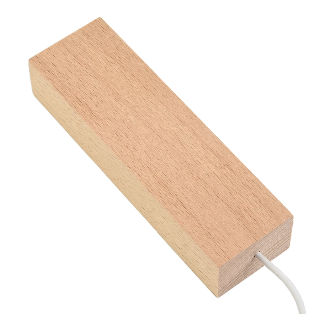 Display Stand Base Night Light Rectangular Resin Epoxy Solid Wood 1pc 3D for acrylic Art Craft DIY Home LED  Display