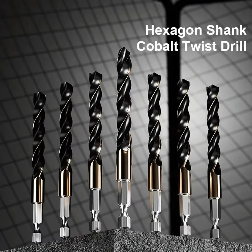 15PCS 1.5mm-6.5mm Cobalt Coated Twist Drill Bit Set HSS M35 Gun Drill Bit For Wood/Metal Hole Cutter Power Tools