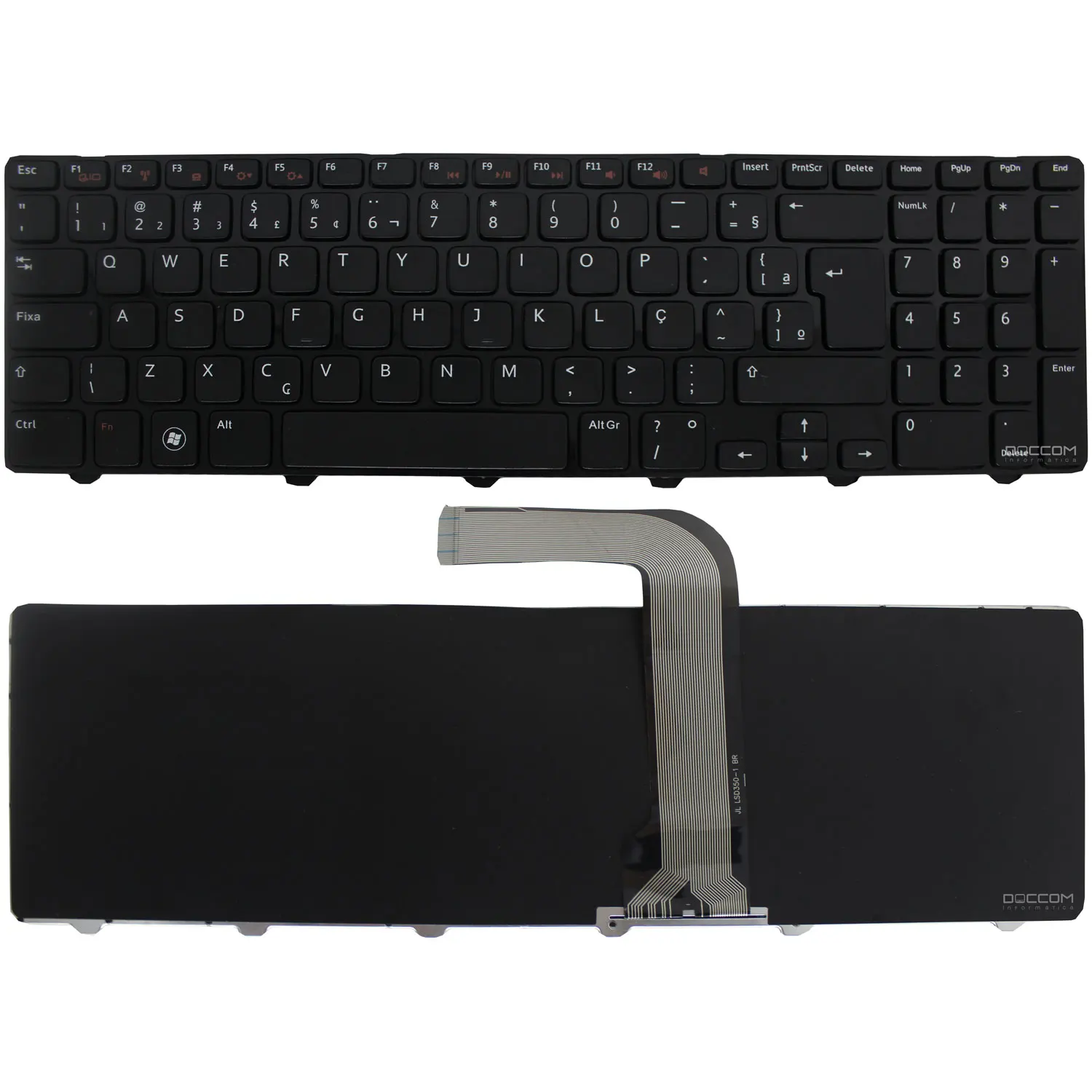 Compatible Keyboard Notebook Dell Inspiron 15R N5110 M5110 M510z M501z Q15r C9ym9 0y0pc 06kejr Layout BR Black with Frame