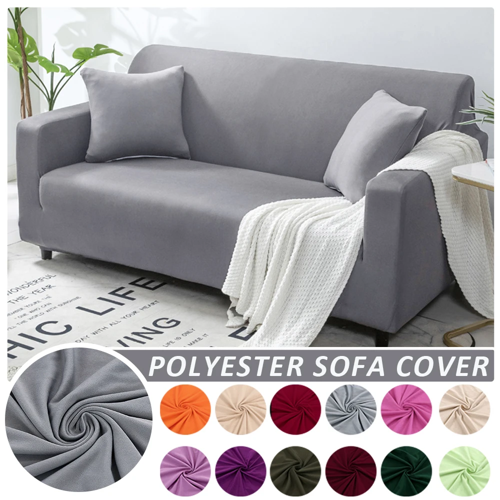 Elastic Plain Solid Sofa Cover Stretch  Allinclusive Couch Cover for Living Room Corner ArmChair Sofa Case L Shape Need Buy 2pcs