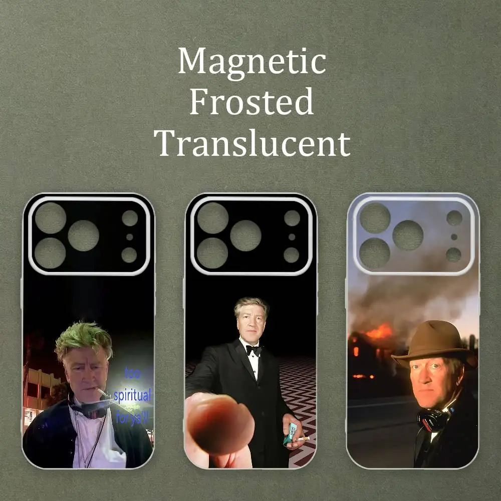 D-David L-Lynch Magnetic Matte Semi Clear Soft Case For MagSafe Shell iPhone 11 15 17 16 12 14 13 Pro Max