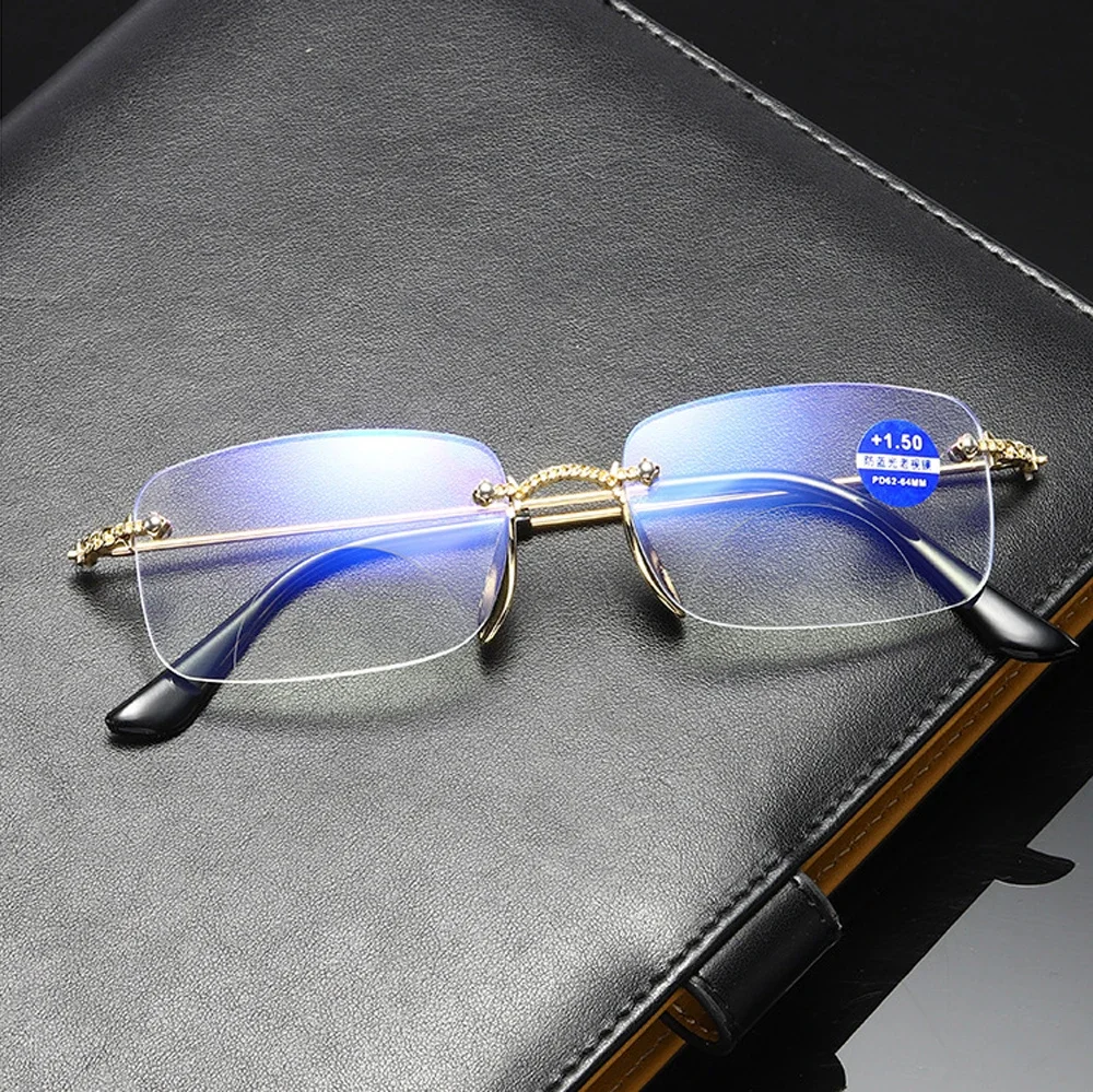 

!Two Pairs! Diamond Cut rimless see near and far Bifocal Reading Glasses +0.75 +1 +1.25 +1.5 +1.75 +2 +2.25 +2.5 +2.75 +3 to +4