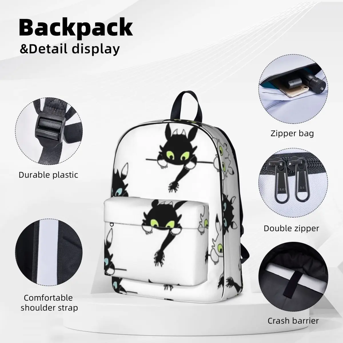 Toothless Babies Backpacks Large Capacity Student Book bag Shoulder Bag Travel Rucksack Casual Children School Bag