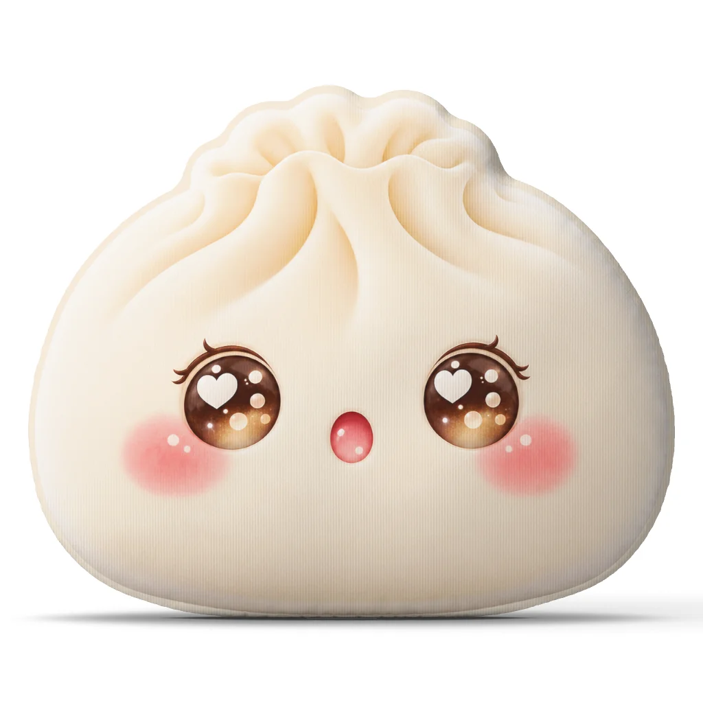Sweet Cartoon Steamed Bun With Closed Eyes And Gentle Smile Shaped Pillow Cushion Irregular Stuffed Throw Pillows Decoration