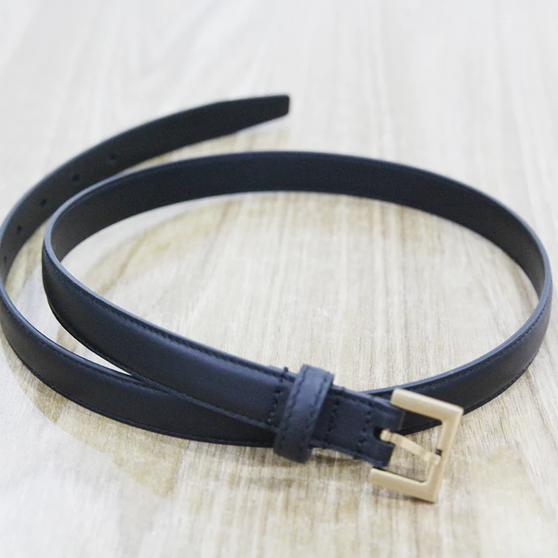 Ceinture en cuir véritable pour femme avec boucle à aiguille en cuivre pur, ceinture en jean de style INS, boîte et sac à poussière, Cirhide italien, MES, 2.0cm