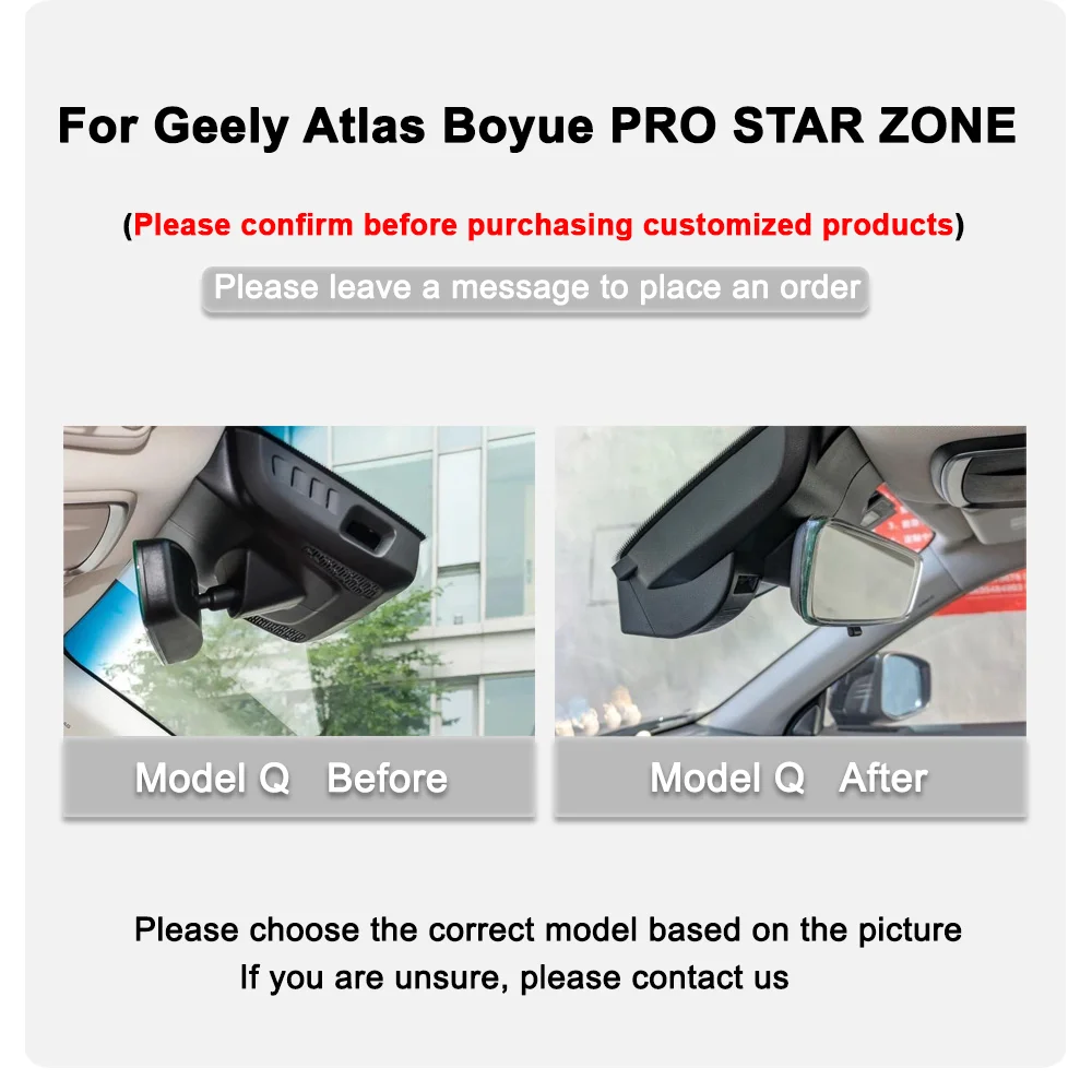 맞춤형 플러그 앤 플레이 대시 캠, Geely Atlas Boyue PRO STAR ZONE, 전면 및 후면 와이파이 자동차 Dvr 대시 캠, 4K HD 2160P