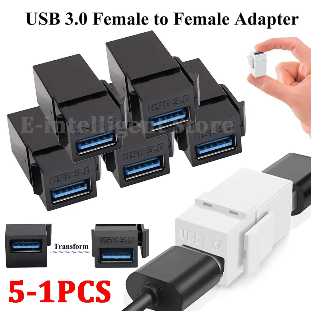 USB 3.0 Keystone Jack Inserts Connect Equipment with USB Port USB To USB Adapter Easy Installation Female Coupler Insert