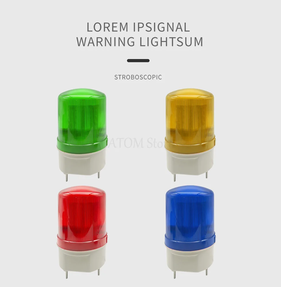 

LED-1101 With voice Rotating rotary LED strobe Alarm Lamp light siren yellow blue red green LED warning light 12V 24V 110V 220V