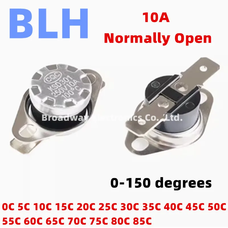 Нормально открытый KSD301 10A 250V 0 5 10 15 20 25 30 35 40 45 50 55 60 65 70 75 80 85 C градусный переключатель температуры, датчик термостата Нормально открытый KSD301 10A 250V 0 5 10 15 20 25 30 35 40 45 50 55 60 65 70 75 80 85 C градусный переключатель температуры, датчик термостата