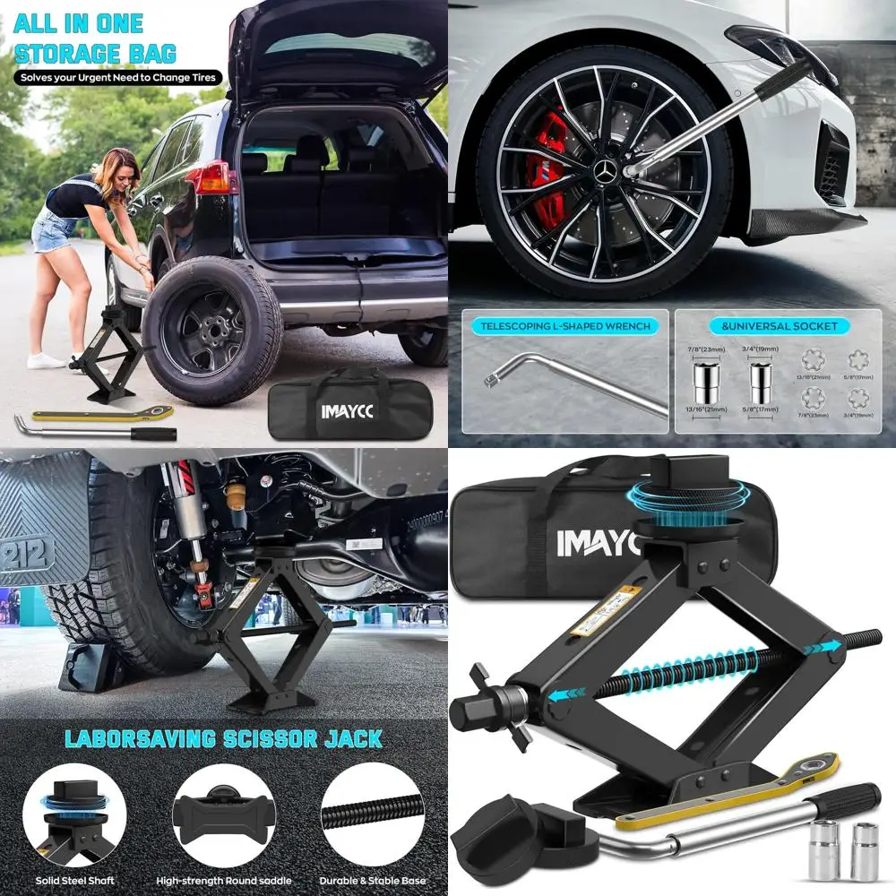 

Mercedes-Benz Scissor Jack - 2.5 Ton Capacity, 2 Jack Pads, Tire Change Kit for A, B, C, E, R, S, CLA, CLC, CLK, GL, GLA, GLE, G