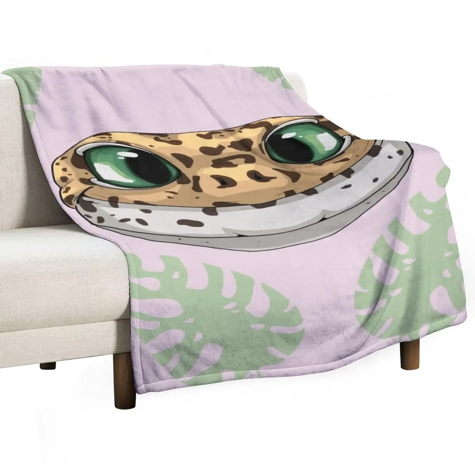 

Summer Leopard Gecko Throw Blanket funny gift Bed Blankets