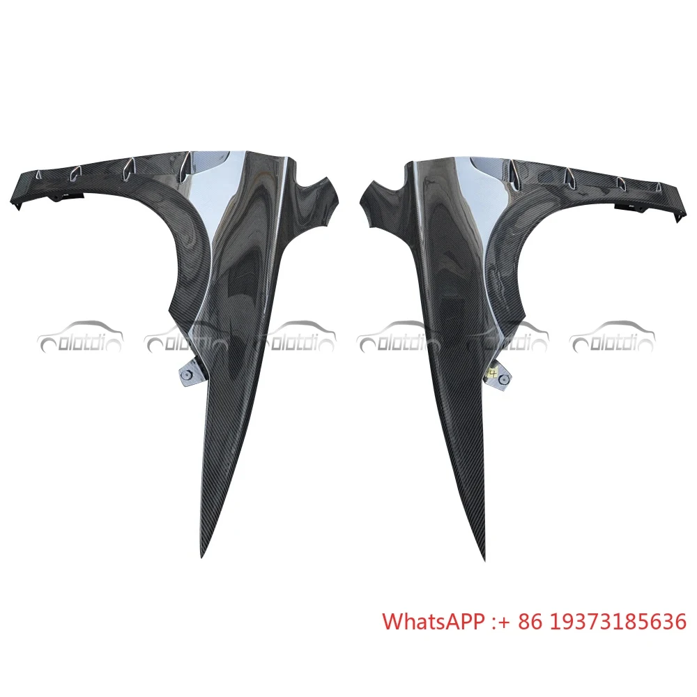 For Volkswagen VW Golf MK8 GTI Carbon Fiber H2 Style Front Bumper Side Fender Flares Panel Spiltters Spoiler Trim Auto Tuning
