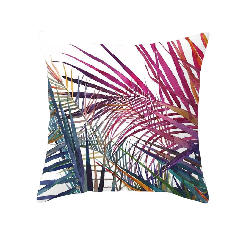 Tropical Plants Cushion Cover Summer Green Leaves Tropical Plants Pillow Case Home Textiles Decorative Pillowcase Cushion Cover
