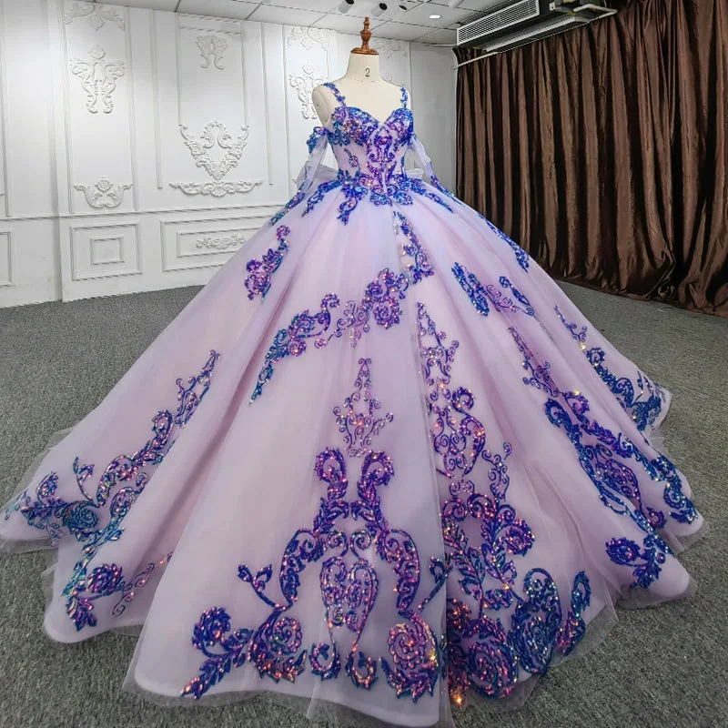 Ball Gown Quinceanera Dress for Juniors Off Shoulder Prom Party Dress Tulle Lace Appliques Vestidos De 15 Quinceañera