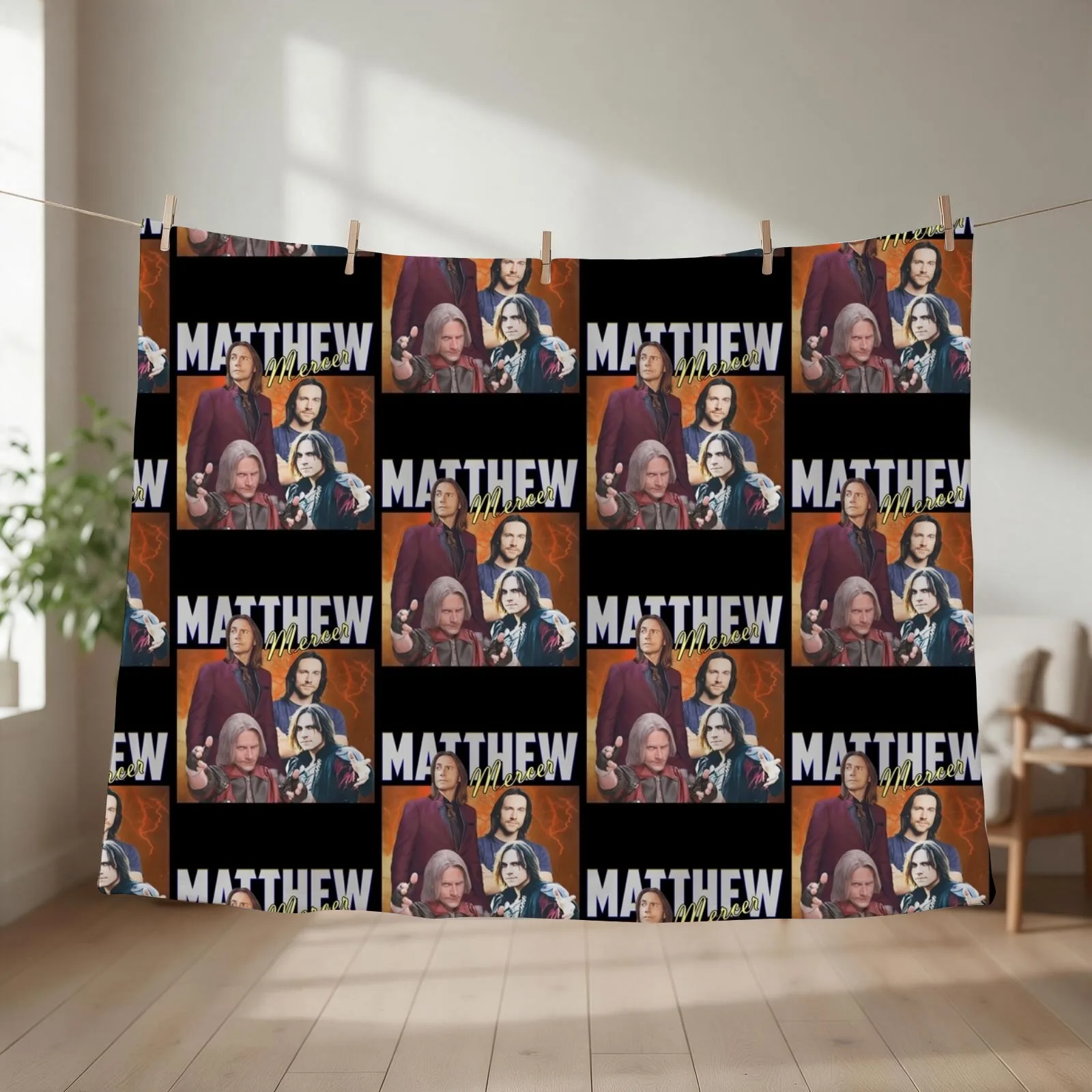Matthew Mercer Vintage Throw Blanket couch cozy soft plush fuzzy picnic outdoor blanket