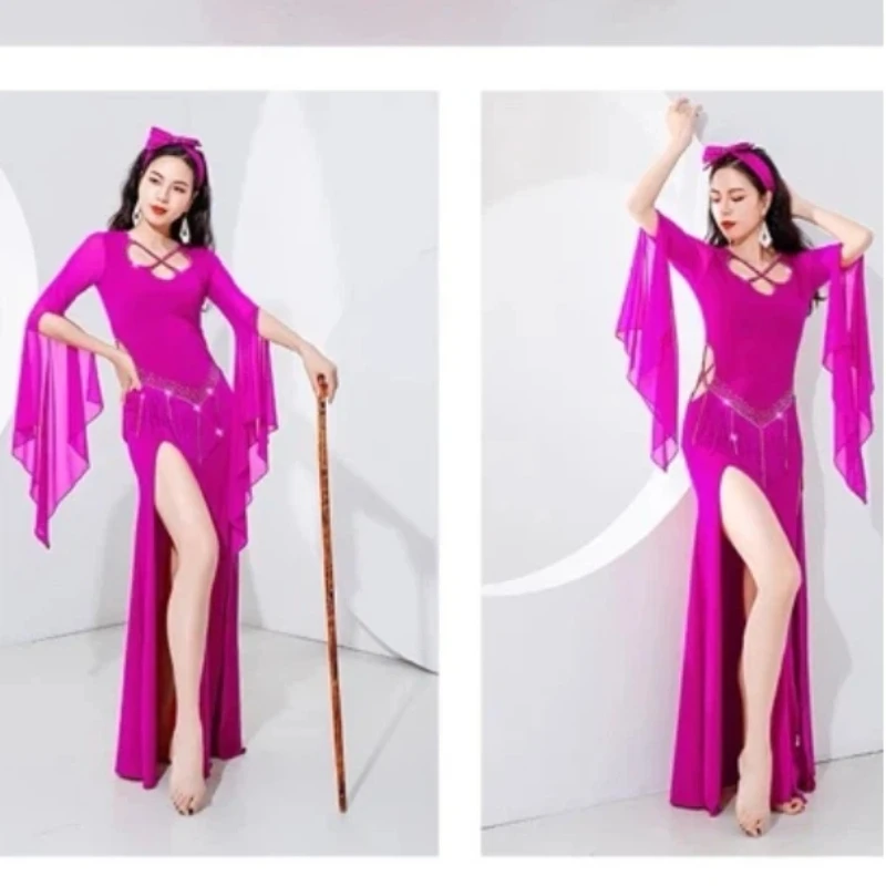 

New Belly Dance Professional Performance Dress Oriental Dance Diamond Set Robe Stage Performance Dress Belly Dance Dress