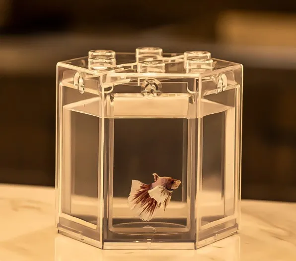 Aquarium Mini fish tank goldfish Betta desktop table building small acrylic plastic fish micro landscape ecological tank