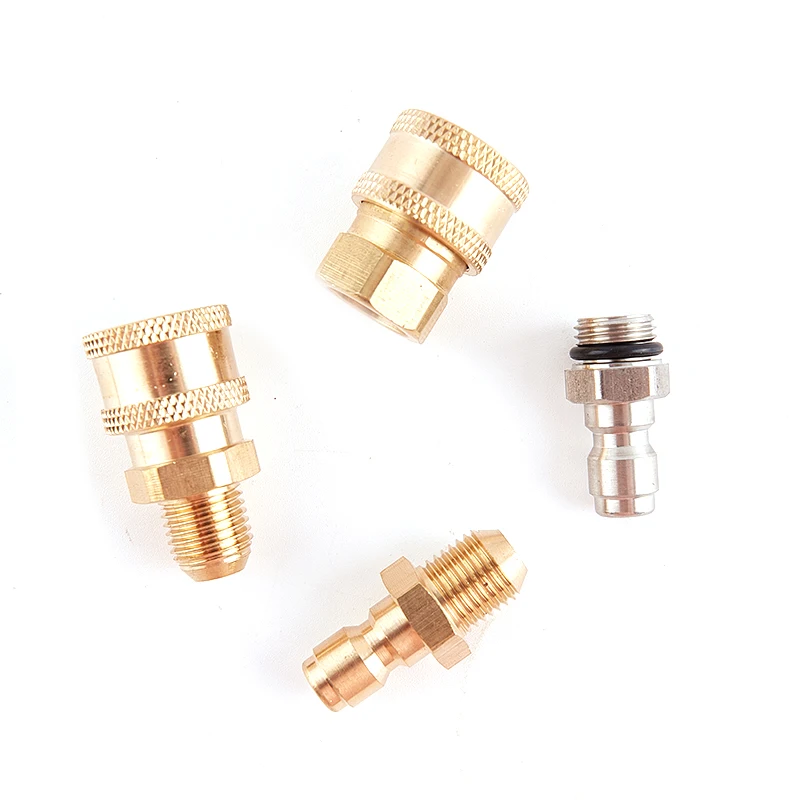 1/4" Brass High Pressure Quick Coupling Car Washer Adapter Water Gun Hydraulic Coupler for Garden Irrigation