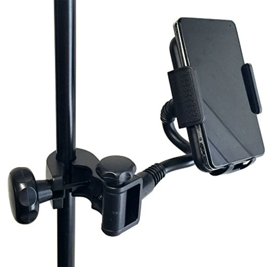 

Accessory B Music Mic Microphone Stand Smartphone Mount w Multi Angle 360 Swivel Adjust Holder for iPhone 15 16 Pro Max Plus Ga