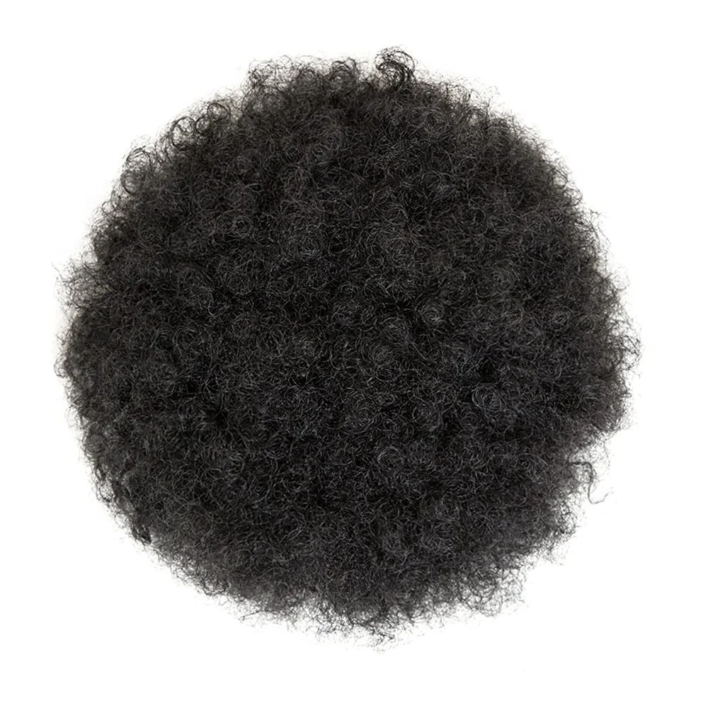 Afro Puff Drawstring Ponytail Kinky Curly Bun Hair Human Hair Short Extensions Hairpieces Remy Hair for Black Women Girls