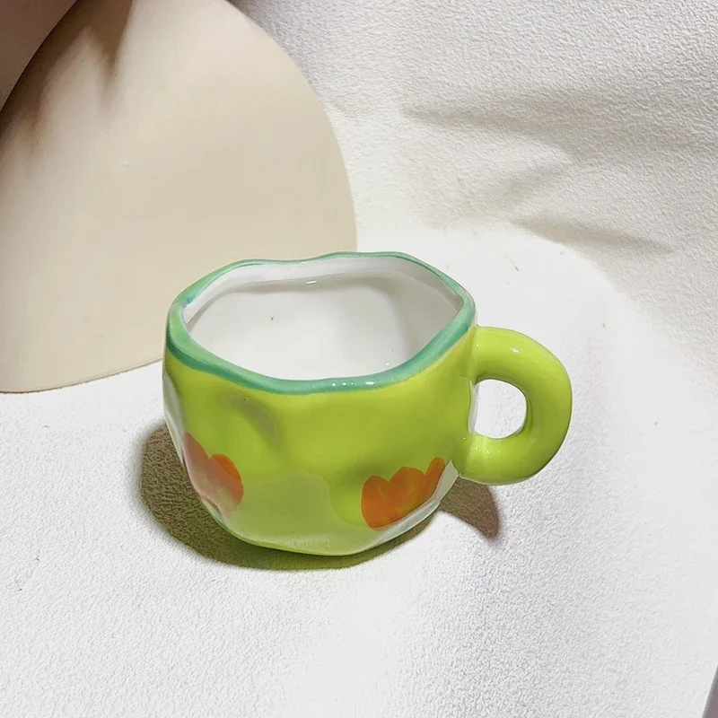 Hand Painted Mug Flower Underglaze Tableware Ceramic Cups and Saucers Creative Coffee Cup Mug Bar Tableware Unique Gift