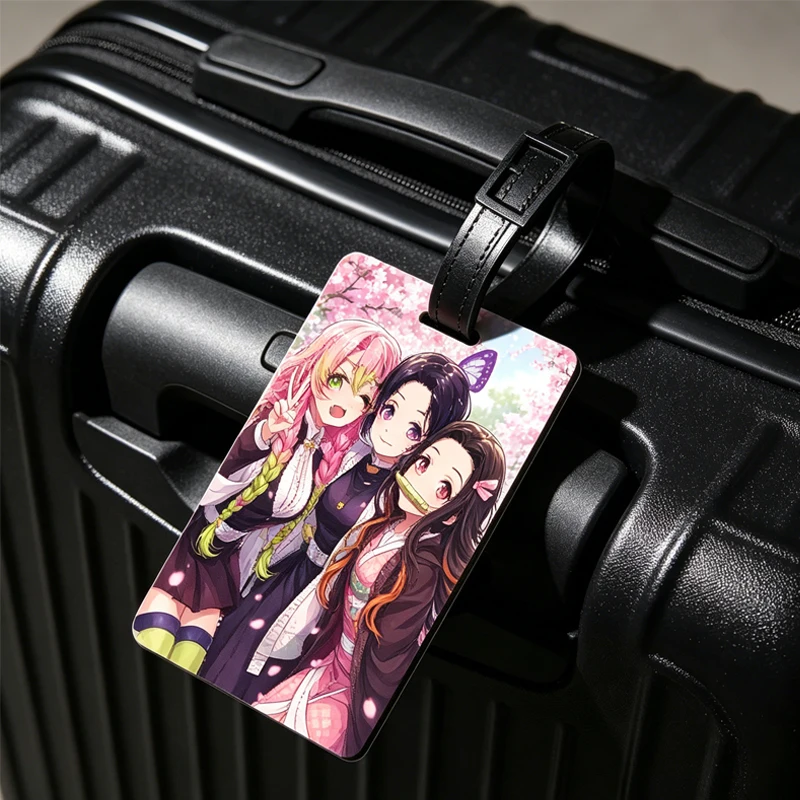 Demon Slayer Acrylic Luggage Tag Nezuko Tanjiro Man Woman Fashion Key Tags Anime Baggage Tag Female Male Bag Tag Birthday Gift