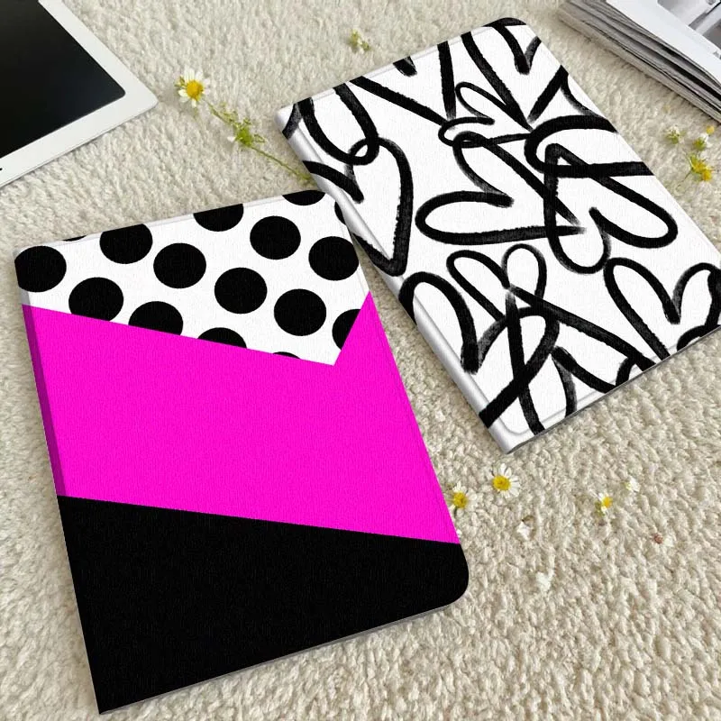 

Black Polka Dot Pink Stripe Gift Tablet Case For Xiaomi Redmi Mini Pad SE K 2 4 5 6 7 8 2023 2025 11 8.8 11.2 10.1 Pro