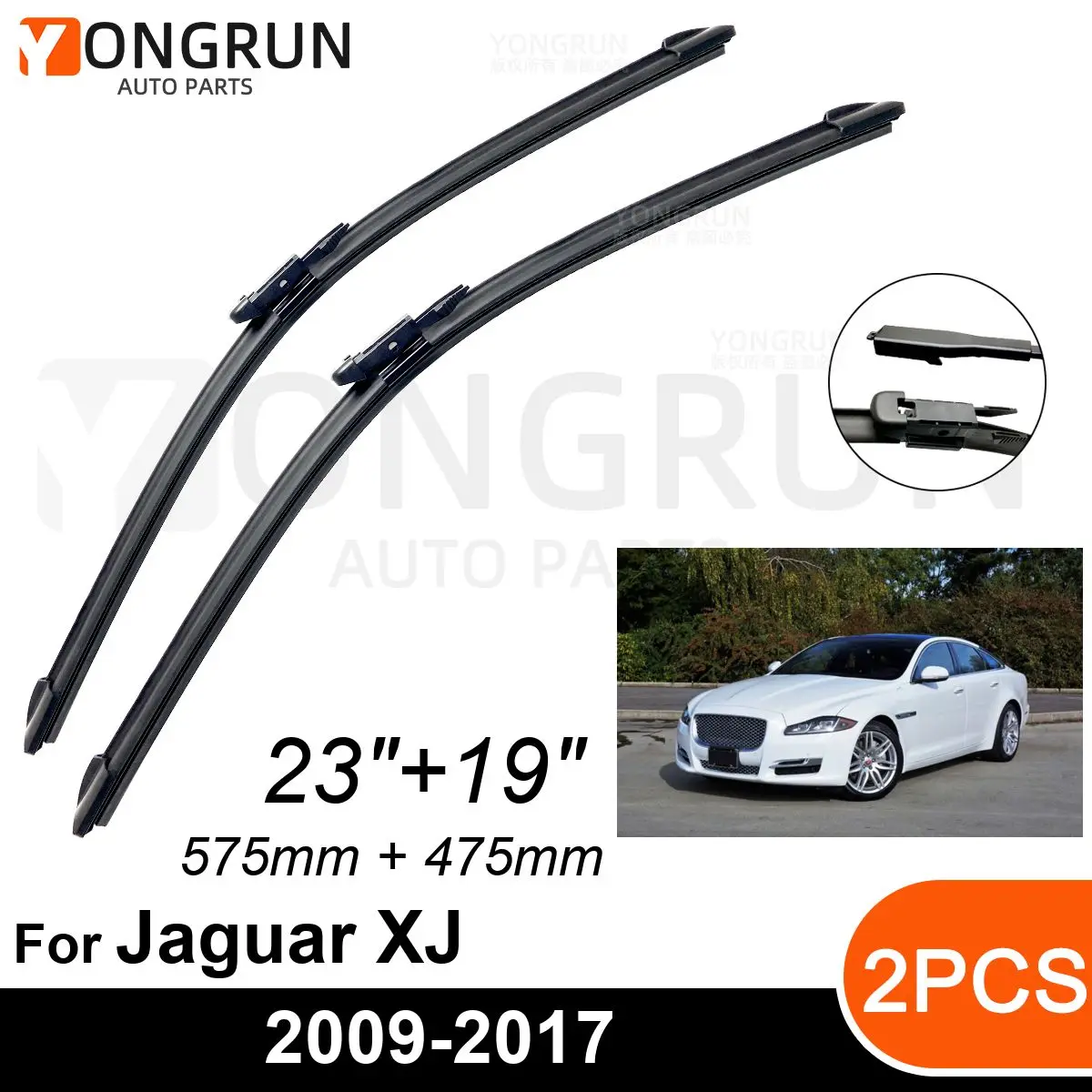 

Car Front Windshield Wipers For Jaguar XJ 2009-2017 Wiper Blade Rubber 23"+19" Car Windshield Windscreen Accessories