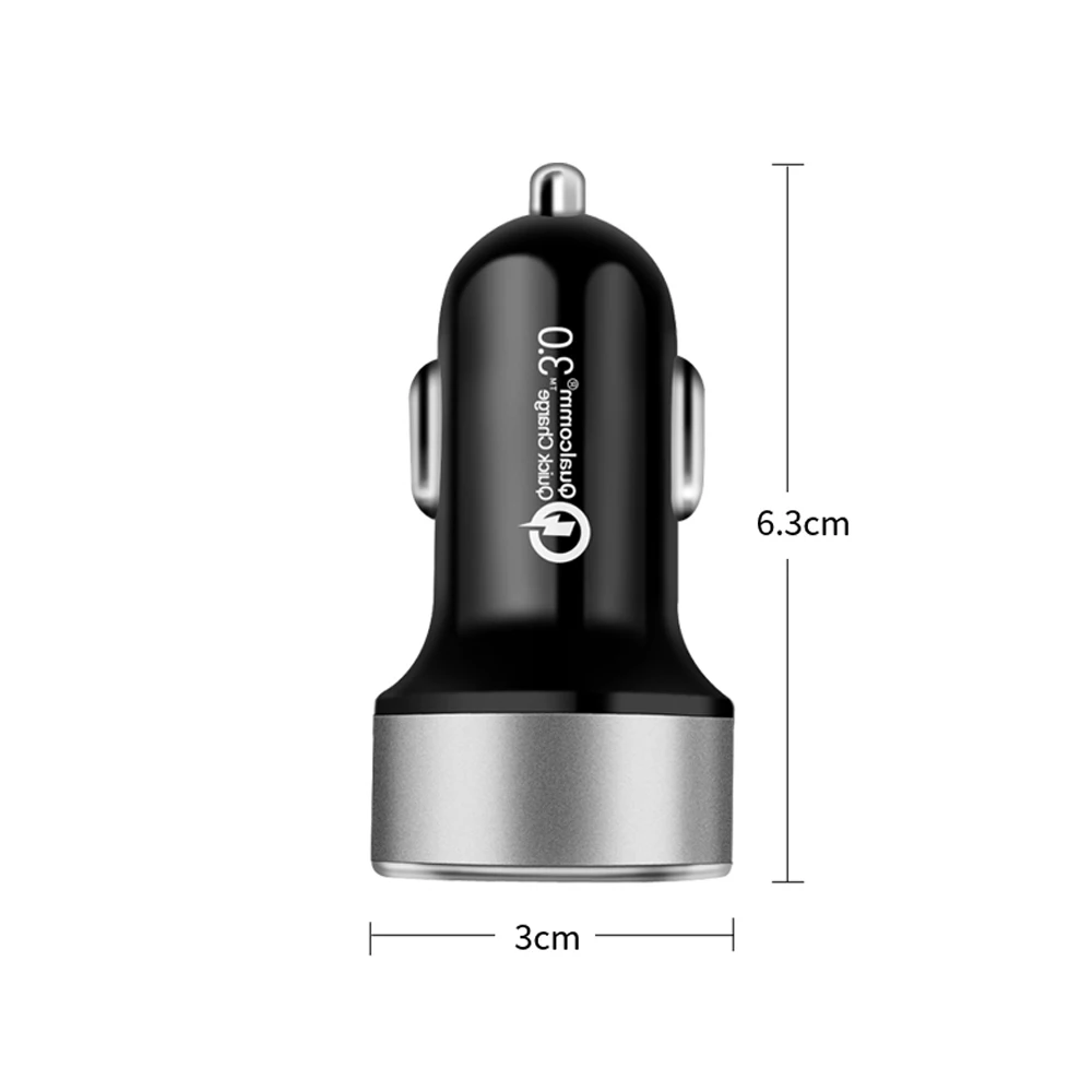 USB 차량용 충전기 미니 LCD 디스플레이 3.0, 고속 충전, 아이폰 12, 화웨이, 샤오미, C 타입 휴대폰용, 6A, 36W