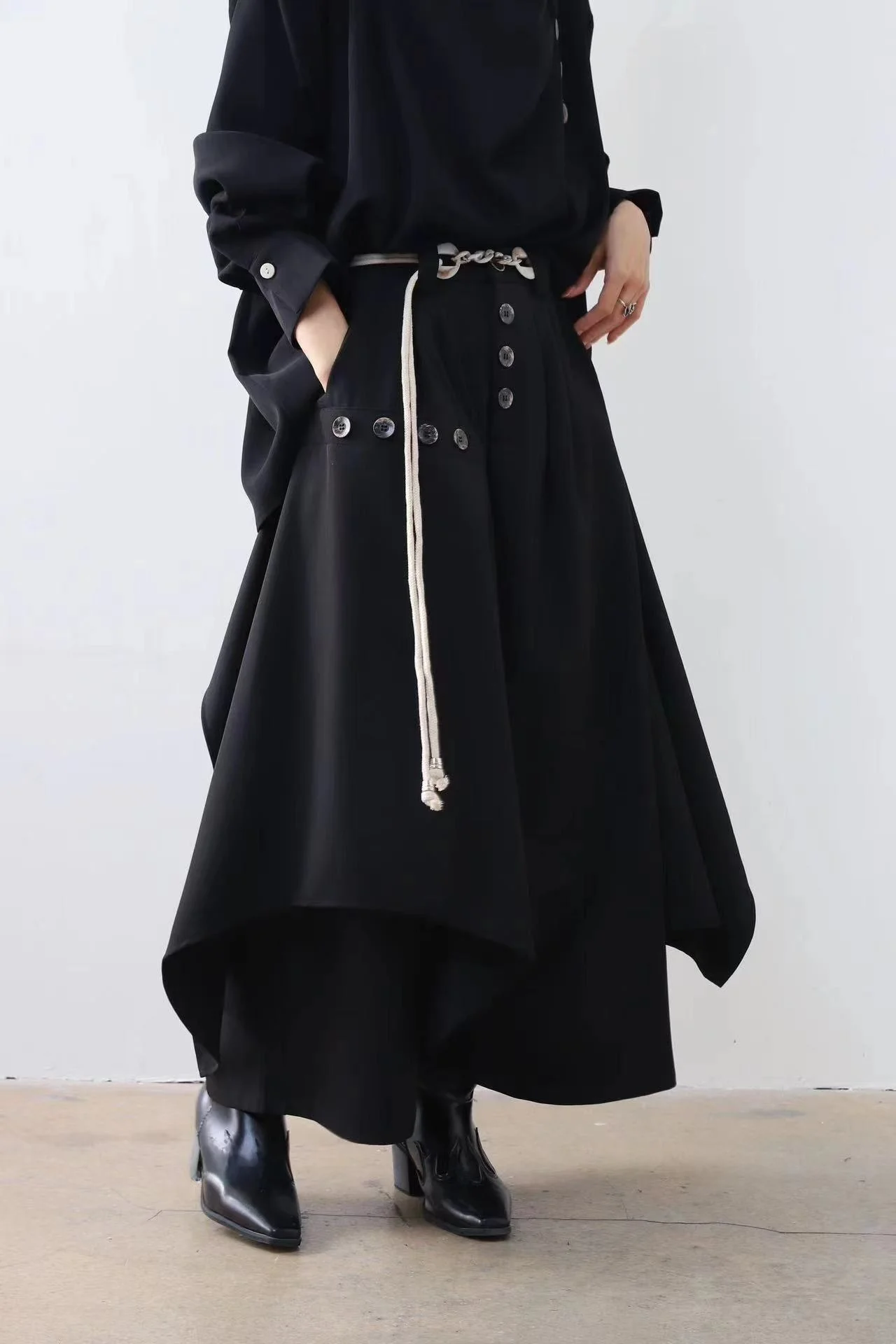 

Оригинальный дизайн, повседневные брюки с высокой талией для мужчин и женщин, широкие брюки-юбка (9/10 длины), весна-лето 2026, модные