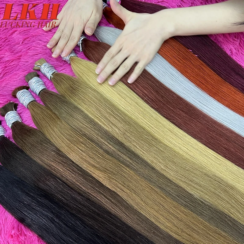 Extensiones de cabello humano de doble dibujo, cabello 613 Rubio Natural, adecuado para teñir todos los colores, virgen India vietnamita en bruto,