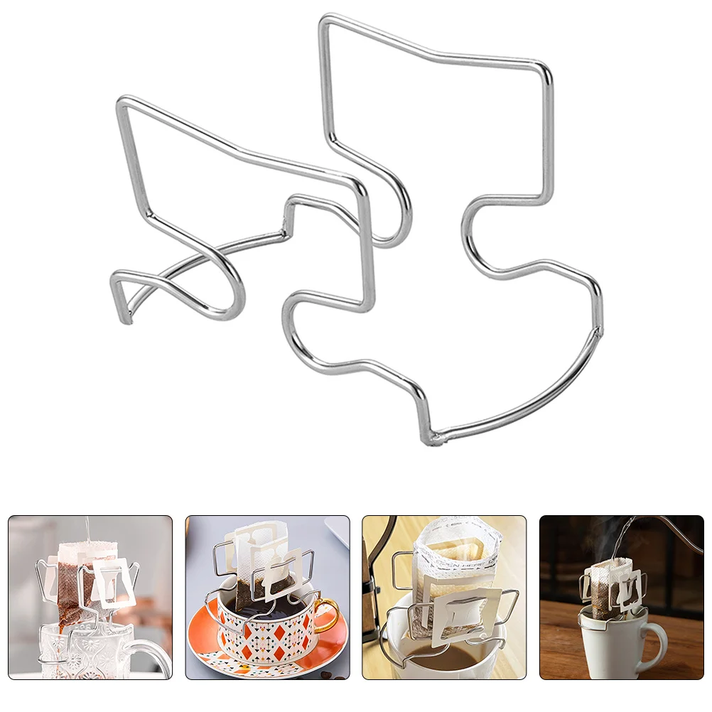 

Hanging Ear Coffee Filter Holder Stainless Steel Drip Bag Stand Portable Coffee Dripper Rack for Home Office