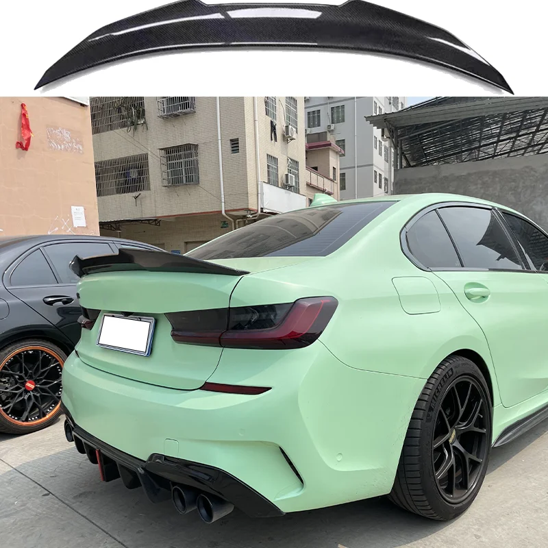 

For BMW 3 Series G20 G28&M3 G80 PSM Style Gloss Black/Forged Carbon Fiber Rear Spoiler 2019 2020 2021 2022 2023