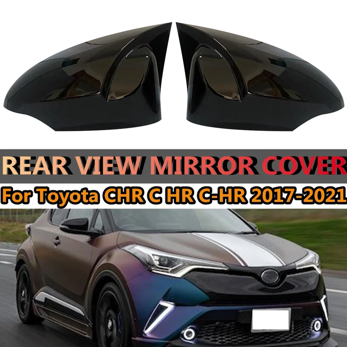 2x Do Toyota CHR C HR C-HR 2017 2018 2019 2020 2021 Osłona lusterka wstecznego z klaksonem Osłony lusterek bocznych samochodu