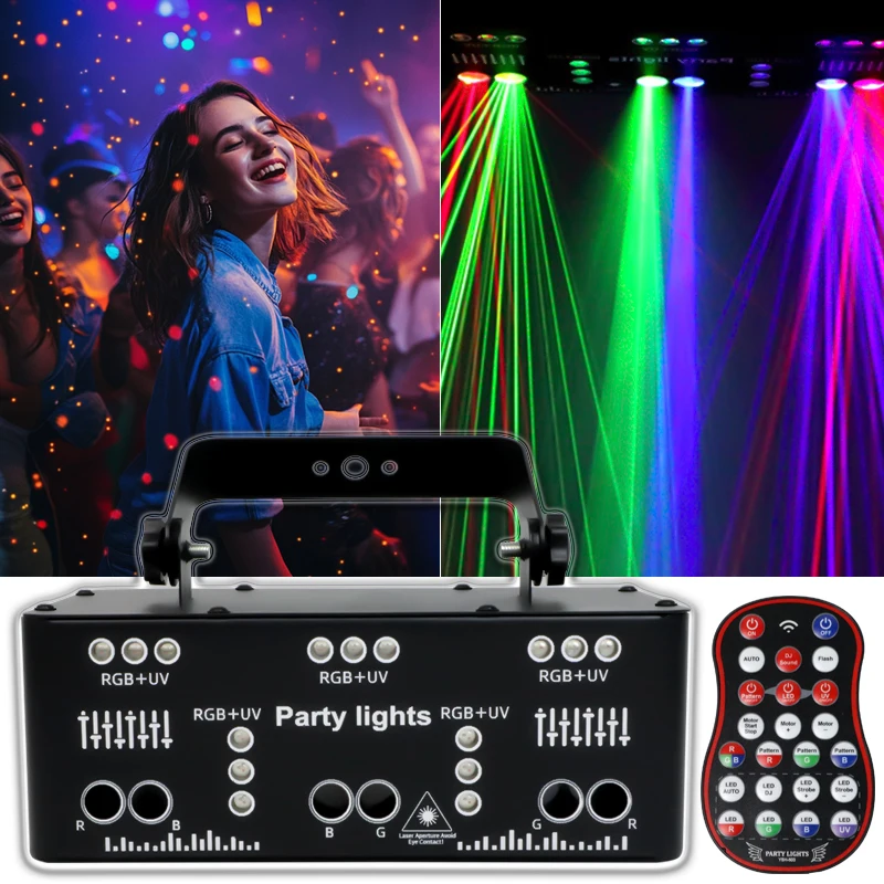 

Party Lights DJ Disco Light,21 Lens Stage Lighting Support DMX512 and Sound Activated with Remote Control ,Birthday,Bar, KTV