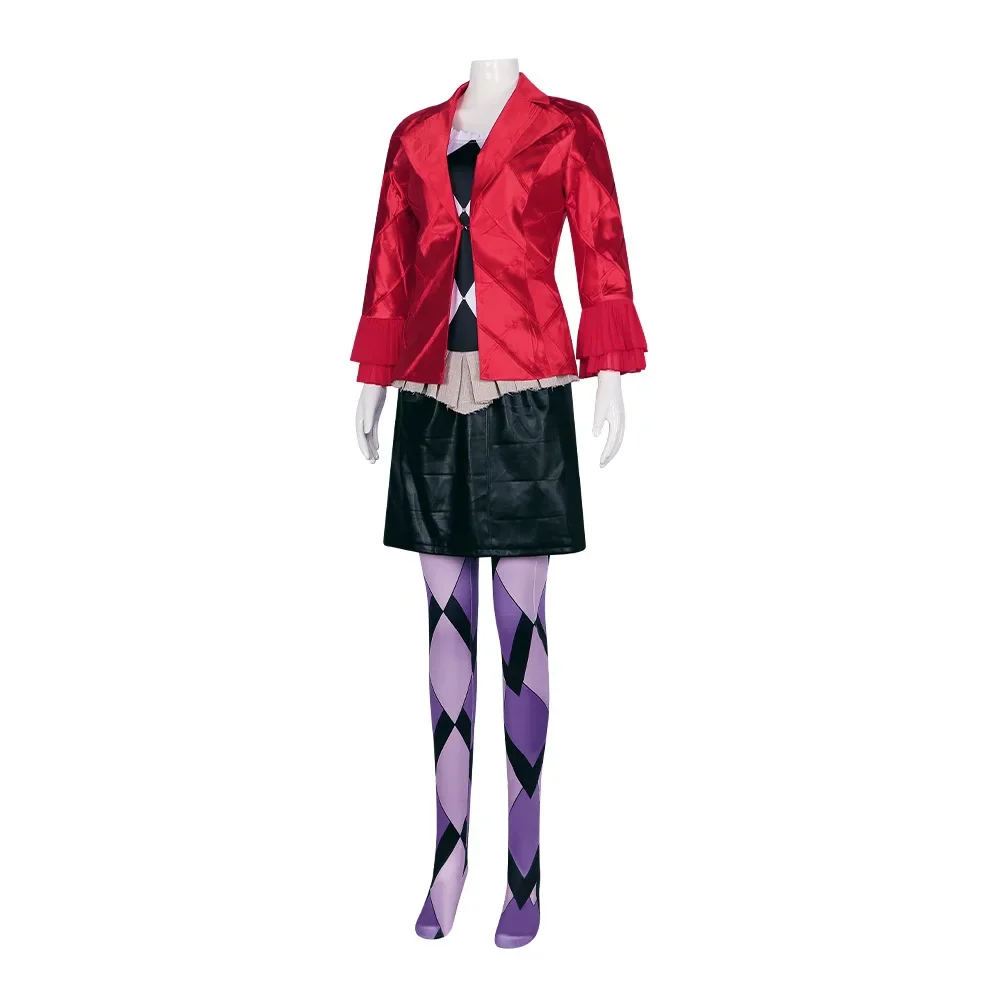 Hooro Movie Clown Cosplay Costume Suicide Disguise Red Jacket Coat T-Shirt Girl Halloween Carnival Party Suits Fancy Clothes