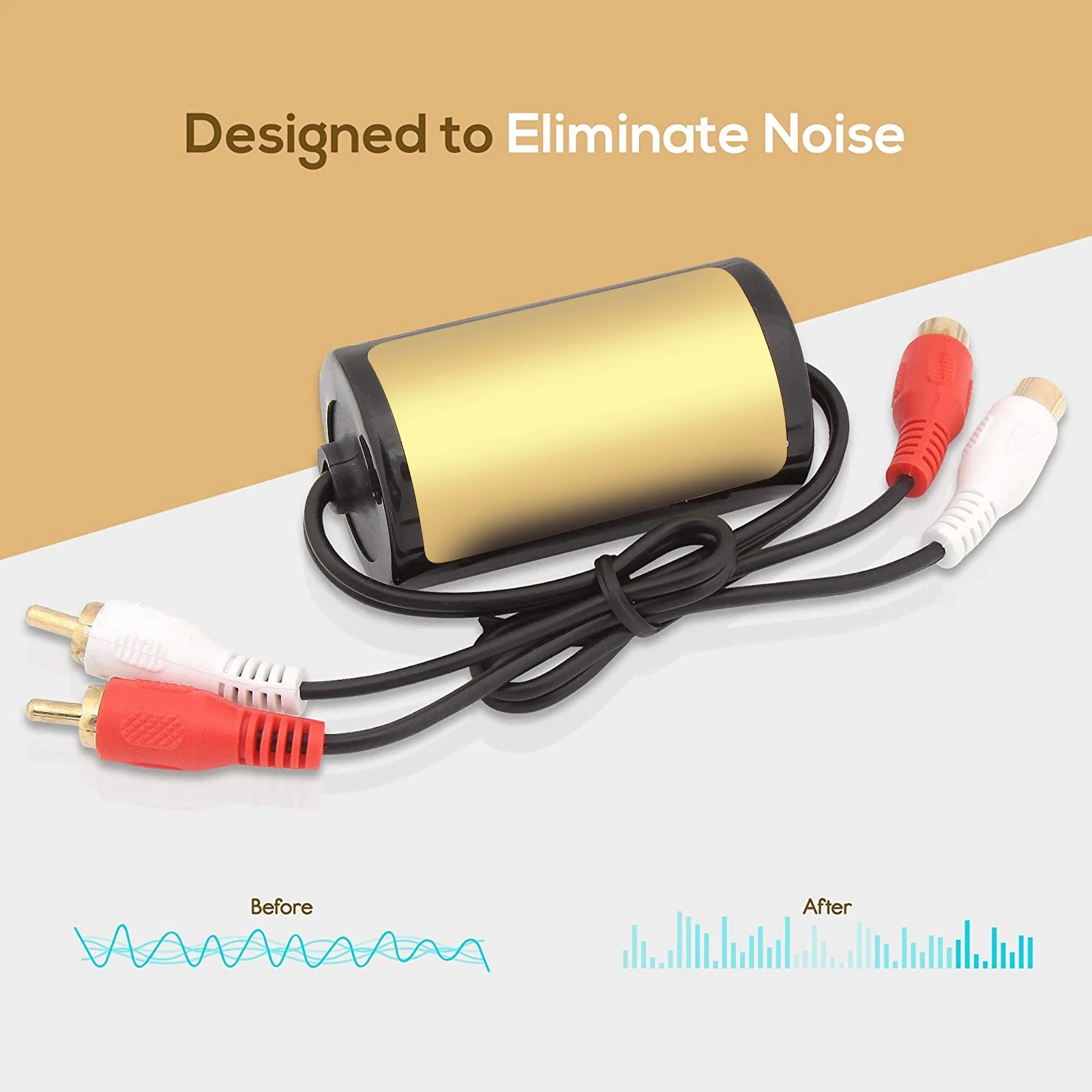 15A Car Ground Loop Noise Isolator Noise Suppressor Stereo Anti Interference Audio Amplifier Filter Ground Loop Noise Isolator