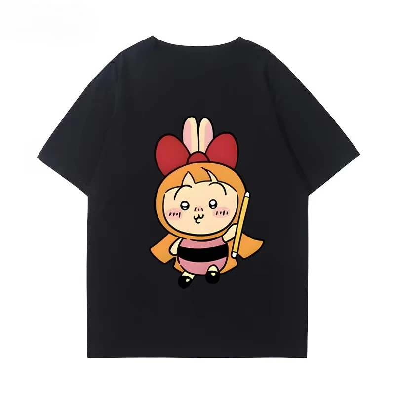 Chiikawa Usagi Hachiware Cute Cartoon Graphic T‑Shirt, Unisex Lovely Casual Summer Short‑Sleeve Streetwear Daily Top