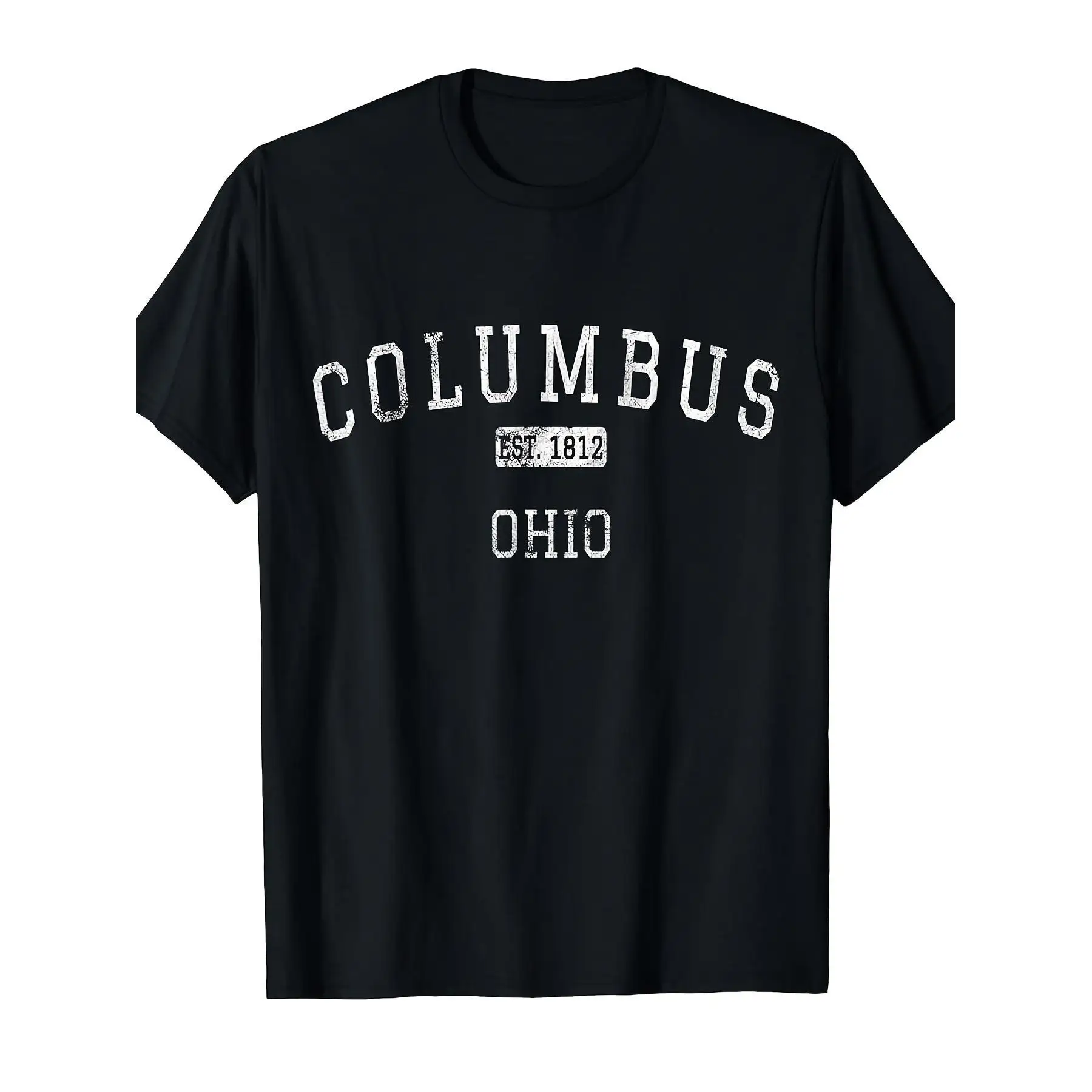 

Men's Women's Columbus Ohio T-Shirt Established 1812 Vintage City Souvenir Graphic Tee Casual Travel Tee