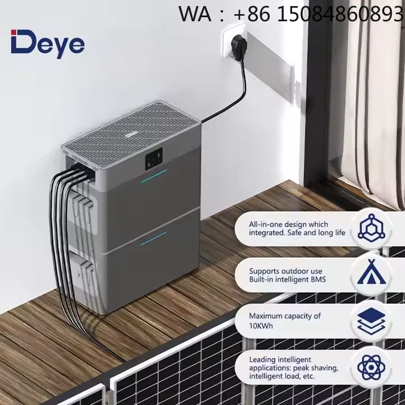 Plug And Play  SystemDeye AE-FS2.0-2H2 All-in-one 2KW/2kWh LV Balcony/Camping Energy Storagy System Home  Dual MPPT Ba