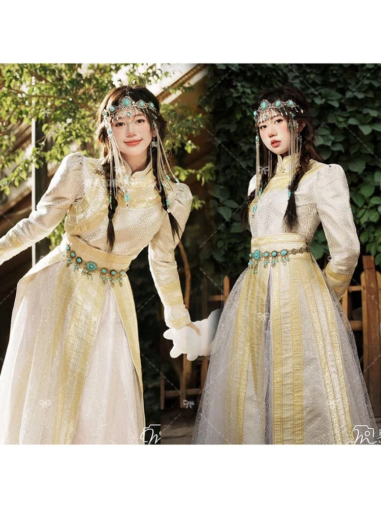 Mongolian Ethnic Theme Photography Costume High-End Mongolian Robe Art Photo Shoot Clothing Studio New Arrival Ladies Fashion